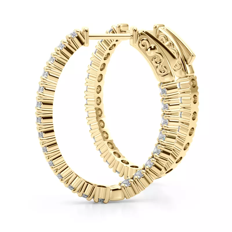 14K Yellow Gold Classic Eternal Lab Diamond Hoop Earrings (2 1/5 ct. tw.)
